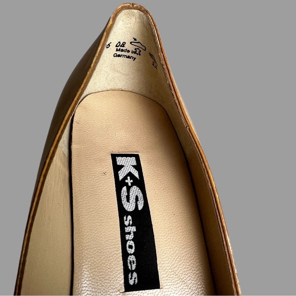 K&S Kennel Schmenger All Leather Pump Heels Mustard Size 7 Made in Germany - Picture 3 of 6